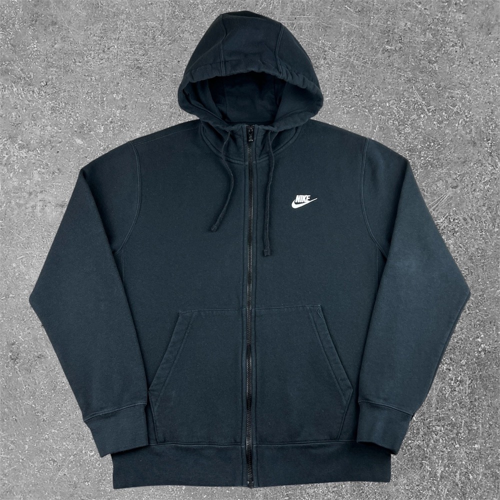 Nike Full Zip Hoodie Mens Medium Black BV2645-00A Sportswear Club Fleece Jacket